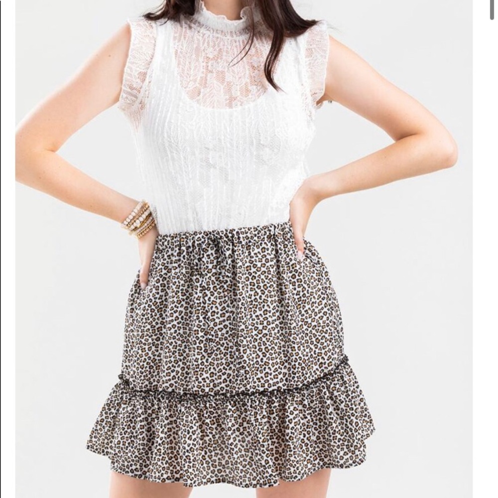 Cheetah print ruffle skirt